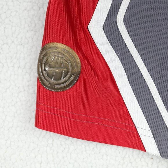 Vintage Nike Basketball Shorts Mens Small Gray Red Striped Ribbed Dri Fit 90s - Picture 4 of 8